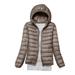Oieyuz Women s Down Coats Plus Size Winter Warm Long Sleeve Zip up Hoodies Puffer Jacket
