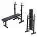 Immere 40 Adjustable Folding Multifunctional Workout Station Adjustable Olympic Workout Bench with Squat Rack Black