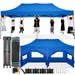 HOTEEL 10 x 20 Canopy Tent EZ Pop Up Party Tent Portable Instant Commercial Heavy Duty Outdoor Market Shelter Gazebo with Sidewalls and Roller Bag Blue(Windproof Upgraded)