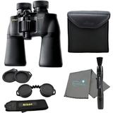 Nikon Aculon A211 10x50 Binoculars Black (8248) Bundle with a Lens Pen and Lumintrail Lens Cloth