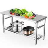 Stainless Steel Table 60 x 24 Inches Folding Heavy Duty Work Table with Adjustable Under Shelf for Restaurant Home and Hotel