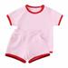 Penkiiy Solid Sets for Kid Summer Toddler Kids Baby Boys Set Casual Solid Crepe Gauze T-shirt Short Sleeve Shorts Set Pink 9-12 Months