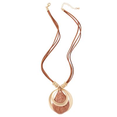 Draper's & Damon's Women's Amazing Medallion Necklace - Tan