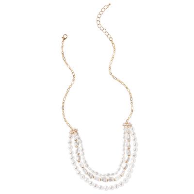 Draper's & Damon's Women's Rows Of Pearls Necklace - Yellow