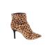 Nicole Miller Artelier Ankle Boots: Brown Leopard Print Shoes - Women's Size 7 1/2 - Pointed Toe