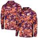 Men's Columbia Purple Clemson Tigers PFG Terminal Tackle Omni-Shade Rippled Long Sleeve Hooded T-Shirt
