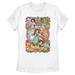 Women's White Disney Princesses Floral Collage T-Shirt