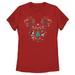 Women's Red Mickey Mouse Holiday Ears Logo T-Shirt