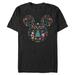 Men's Black Mickey Mouse Holiday Ears Logo T-Shirt