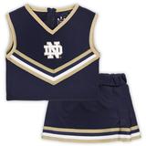 Girls Toddler Navy Notre Dame Fighting Irish Two-Piece Cheer Top & Skirt Set