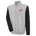 Men's Antigua Heather Gray/Black Detroit Red Wings Victory Colorblock Quarter-Zip Pullover Top