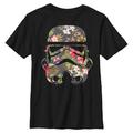 Youth Black Star Wars Floral Stormtrooper T-Shirt