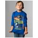 Longsleeve TRIGEMA "TRIGEMA Langarmshirt mit coolem Auto-Print" Gr. 128, blau (royal) Kinder Shirts Langarm