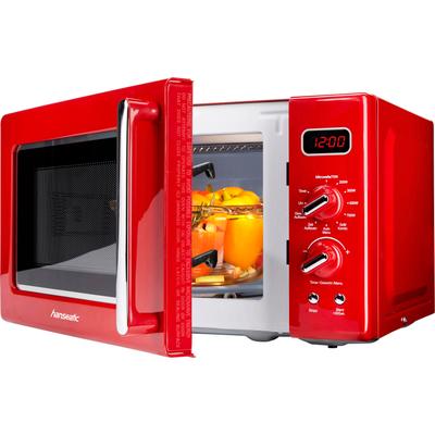 HANSEATIC Mikrowelle "AG720CE6-PM", rot, B:44cm H:26cm T:36cm, Mikrowellen_Minibacköfen_Kleinküchen, 5 Leistungsstufen und Auftaufunktion