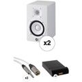 Yamaha HS5 Powered Studio Monitor Kit with Cables and Isolation Pads (White Monito HS5 W