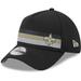 Men's New Era Black Orleans Saints Flawless Stripe 39THIRTY Flex Hat
