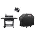 Royal Gourmet 30" Built-in Barrel Charcoal Grill 3 Piece Set Porcelain-Coated Grates/Cast Iron/Steel in Black/Gray | Wayfair