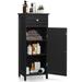 Red Barrel Studio® Bathroom Storage Cabinet w/ Large Drawers, 2 Adjustable Shelves Manufactured Wood in Black | 34.5 H x 14 W x 12 D in | Wayfair