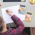 Calculatrice de bureau de base pour filles calculatrices mignonnes à 12 chiffres gros boutons