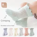 Chaussettes d'été fines en maille pour bébés filles chaussettes d'équipage pour filles chaussettes