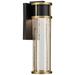 Kichler Camillo 15 3/4" High Black and Brass Outdoor Wall Light