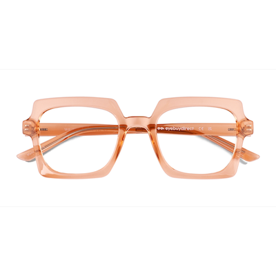 Unisex s square Crystal Orange Eco Friendly,Plastic Prescription eyeglasses - Eyebuydirect s Walnut