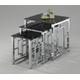 Morgan Modern Black Glass Nest of Tables 3 Clear