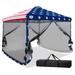 EAGLE PEAK 10x10 Outdoor Easy Pop up Canopy with Netting, Instant Screen Party Tent with Mesh Side Walls