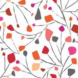 Red & White Terrazzo Branch Peel and Stick Wallpaper