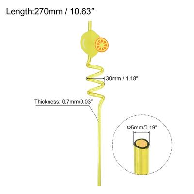 16pcs Silly Straws, Crazy Straws for Gift Christmas, Yellow