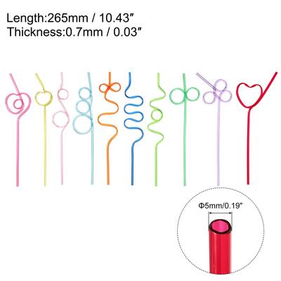 20pcs Silly Straws, 265mm/10.43" Crazy Straws for Gift Christmas - Mixed Color