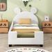White Teddy Fleece Twin Size Upholstered Daybed