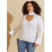 Plus Size Bell Sleeved Cutout Sweater