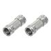 Male to Male Coaxial Connector F Type RG6 Coax Extender Coupler 75 Ohm Waterproof Antenna Coaxial Cable 2pcs