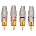 4pcs RCA Plugs Speaker Plugs Gold Plated RCA Plug Male Plug Adapter Connector