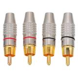 4pcs RCA Plugs Speaker Plugs Gold Plated RCA Plug Male Plug Adapter Connector