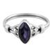 Glorious Marquise,'Iolite and Sterling Silver Cocktail Ring from India'