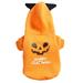 Biplut Autumn Winter Pumpkin Design Costume Dog Cat Halloween Pet Puppy Cosplay Hoodie (Yellow M)