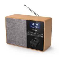 Philips TAR5505/10 Radio Tragbar Digital Schwarz, Grau, Holz