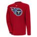 Men's Antigua Red Tennessee Titans Flier Bunker Pullover Sweatshirt