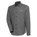 Men's Antigua Black/White Los Angeles Chargers Compression Tri-Blend Long Sleeve Button-Down Shirt