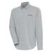 Men's Antigua Heather Gray/White Los Angeles Chargers Compression Tri-Blend Long Sleeve Button-Down Shirt