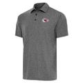 Men's Antigua Heather Black Kansas City Chiefs Par Polo