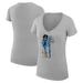 Women's G-III 4Her by Carl Banks Heather Gray Tennessee Titans Football Girls Graphic V-Neck Fitted T-Shirt