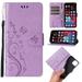 TECH CIRCLE Case for iPhone 15 (2023) - [Embossed Butterfly Tree Pattern] Protective PU Leather Wallet Case with [Card Holder /Wrist Strap] Fold Stand Folio Cute Cover Shell Lightpurple