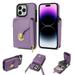 Mantto Crossbody Wallet Case for iPhone 15 Pro Max (6.7 inch) Premium PU Leather Metal Buckle Large Capacity Zipper Pocket Card Holder Shockproof Kickstand Phone Case with Shoulder Strap Purple