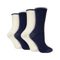 Wildfeet Womens 4 Pack Ladies Cable Knit Socks