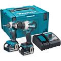 Makita LXT Makita DLX2507TJ 18V LXT 2 Piece Brushless Combo Kit with 2 x 5Ah Batteries, Charger & MakPac Case