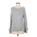 Ann Taylor LOFT Sweatshirt: Gray Marled Tops - Women's Size Medium