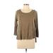 Olive and Oak Long Sleeve Top Brown Scoop Neck Tops - Women's Size Large